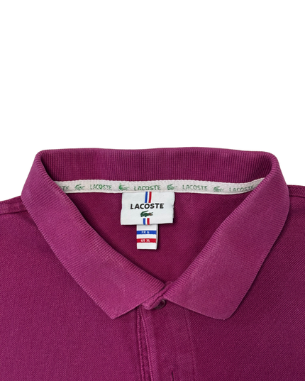 Lacoste Classic Crocodile Logo Plum Purple Piqué Polo Shirt - L