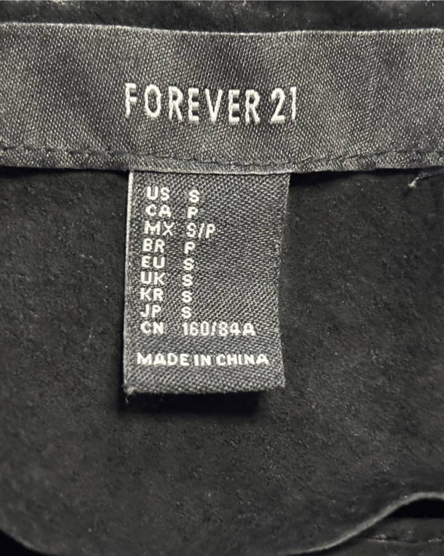 Forever 21 Black Pigskin Leather Suede Fringe Jacket