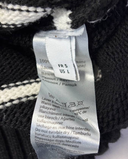 Lacoste Black/White Striped Knit Sweater