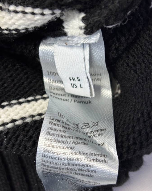 Lacoste Black/White Striped Knit Sweater