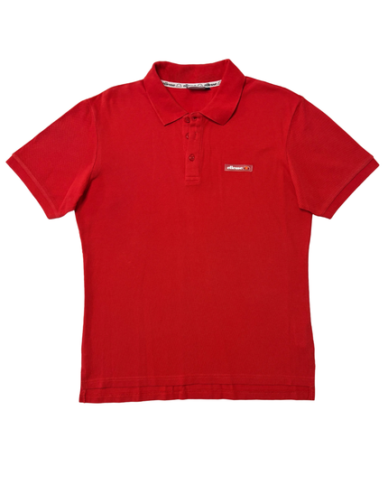 Ellesse Retro Classic Red Piqué Polo Shirt - S