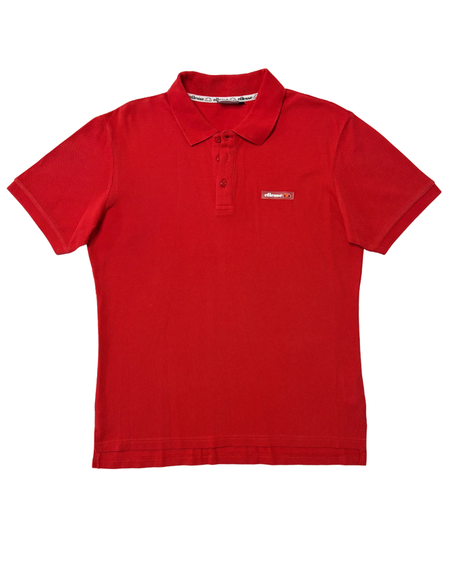 Ellesse Retro Classic Red Piqué Polo Shirt - S