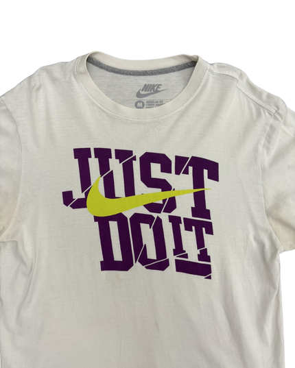 Nike “Just Do It” Graphic Retro Swoosh Design White T-Shirt - M