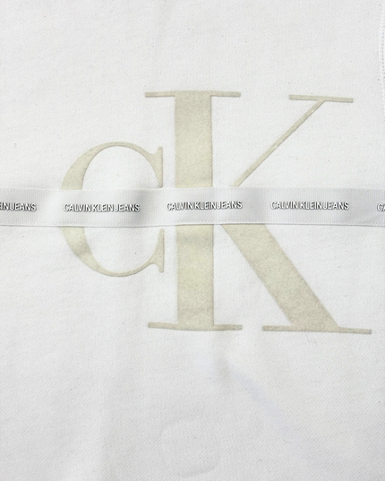 Calvin Klein Jeans White CK Logo Crewneck Sweatshirt