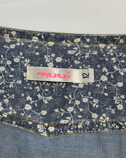 Muui Light Wash Denim with Braided Back Detail Button-Up Vest - S