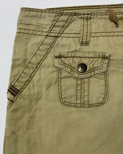 Unionbay Khaki Utility Pocket Cargo Mini Skirt - M | Waist:30"