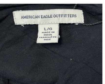 American Eagle Black Draped Surplice Front Spaghetti Strap Knit Jumpsuit
