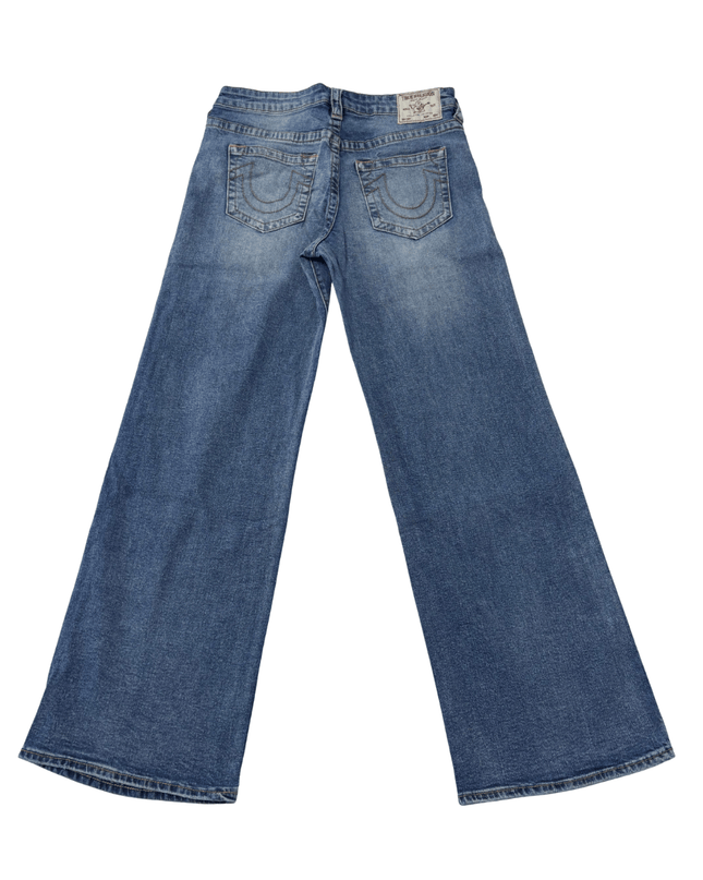 True Religion Bobbi Baggy Wide Leg Blue Denim Jeans