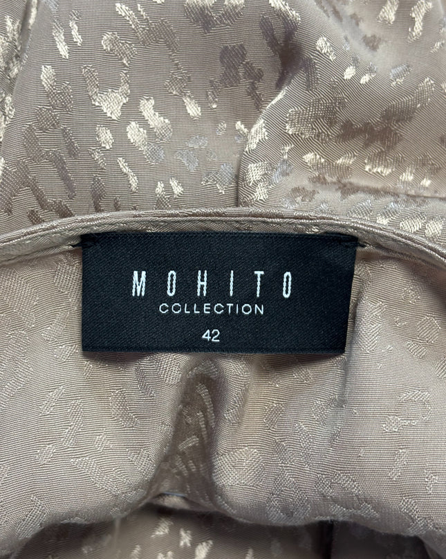 Mohito Gold Sleeveless Metallic Animal Print Wrap Dress