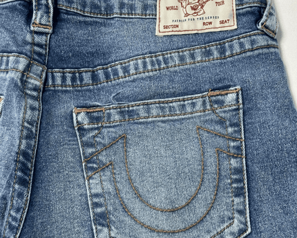 True Religion Bobbi Baggy Wide Leg Blue Denim Jeans