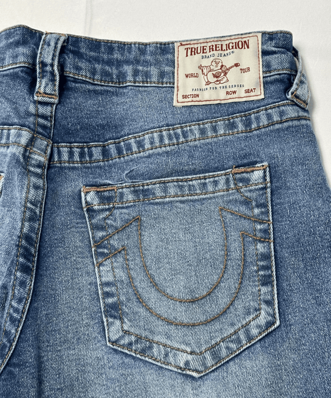 True Religion Bobbi Baggy Wide Leg Blue Denim Jeans