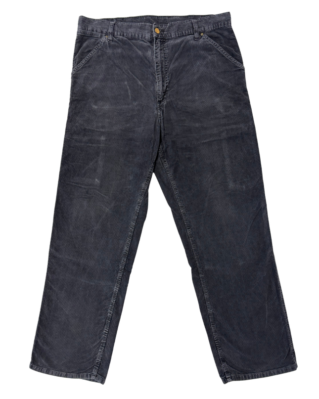 Carhartt Double Knee Corduroy Black Vintage Work Pants - XL | Waist: 36"