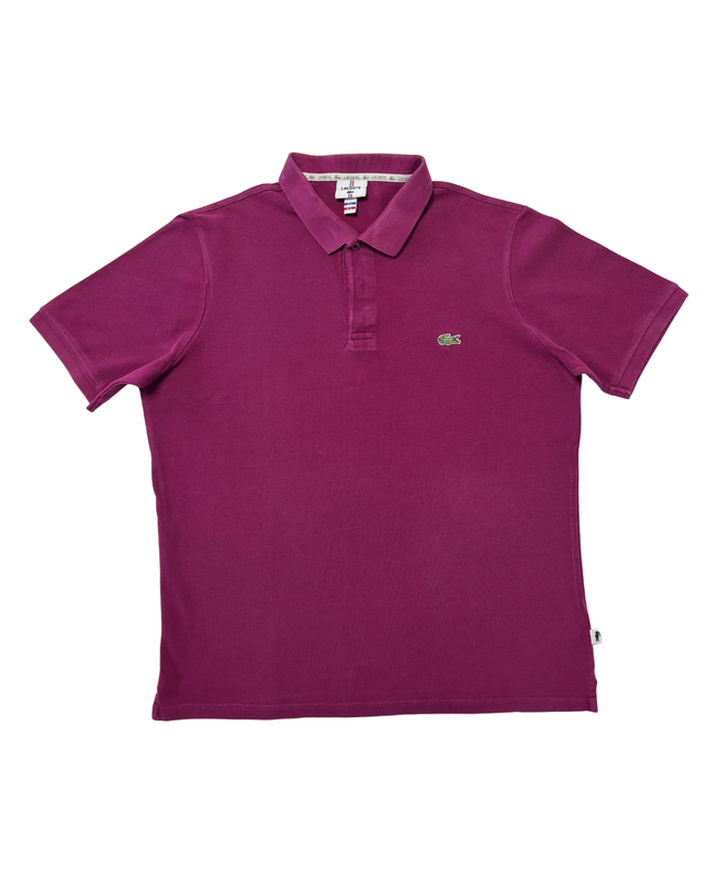 Lacoste Classic Crocodile Logo Plum Purple Piqué Polo Shirt - L