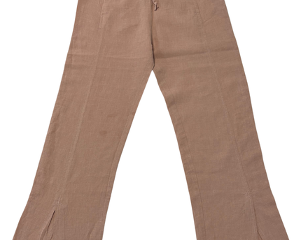 LNIN Dusty Rose Linen-Blend Cropped Camp Collar Shirt & Split-Hem Trousers Suit