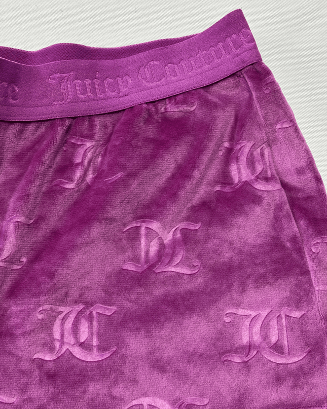 Juicy Couture Monogram Velour in Purple Shorts