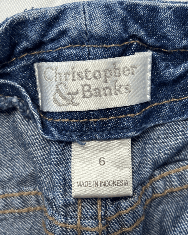 Christopher & Banks Classic Blue High-Waist Denim Midi Skirt