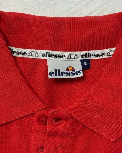 Ellesse Retro Classic Red Piqué Polo Shirt - S