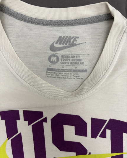 Nike “Just Do It” Graphic Retro Swoosh Design White T-Shirt - M