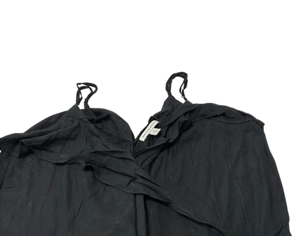 American Eagle Black Draped Surplice Front Spaghetti Strap Knit Jumpsuit