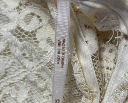 Free People Cream Lace Trim Halter Top