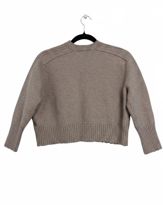 AllSaints Taupe Recycled Cashmere Blend Cropped Sweater