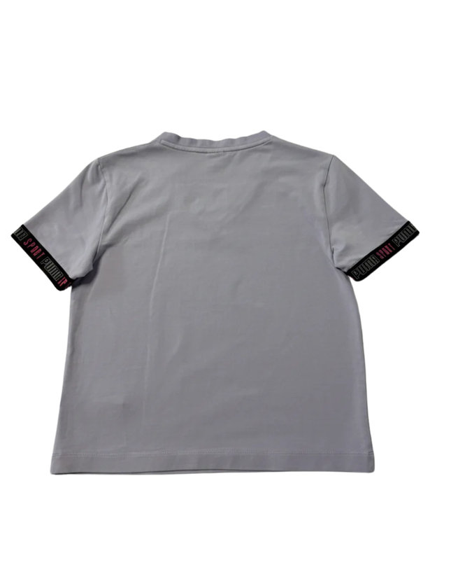 Puma Purple V-Neck Branded Sleeve Sport T-Shirt