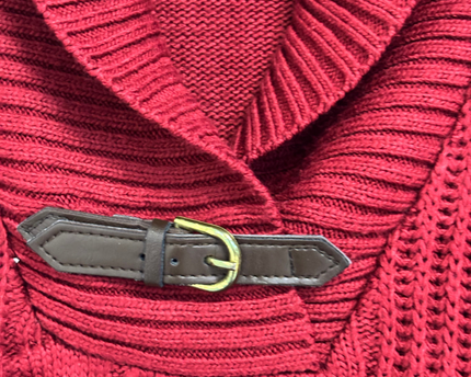 U.S. Polo Assn. Red Cable Knit Shawl Collar Sweater