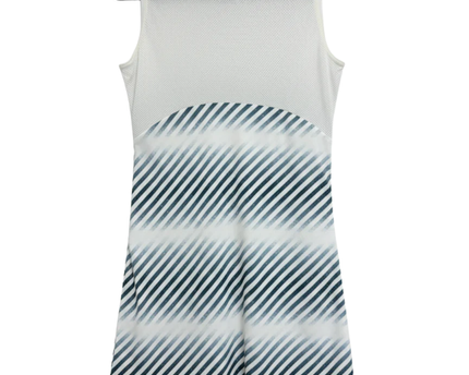 Lacoste White/Blue striped Sleeveless Polo Sport Dress