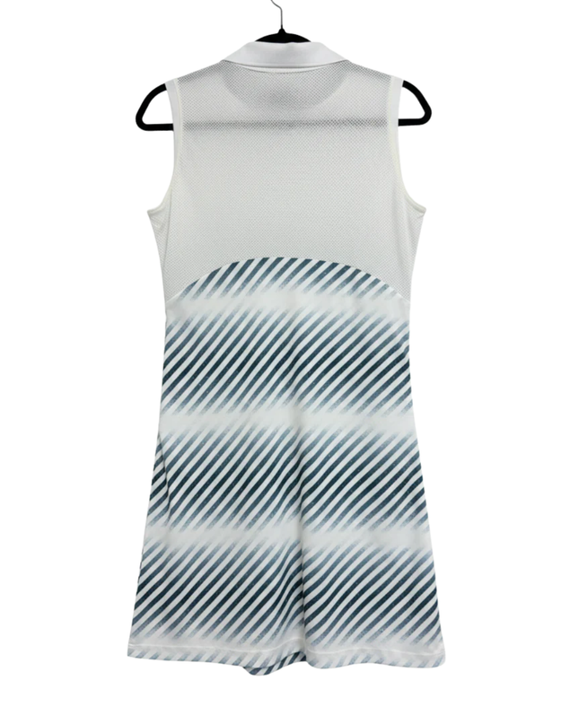 Lacoste White/Blue striped Sleeveless Polo Sport Dress