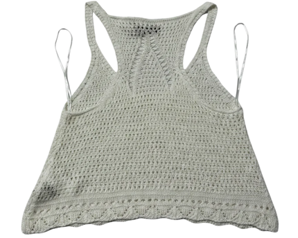 RESERVED YFL White Crochet Knit Racerback Tank Top W/Tags