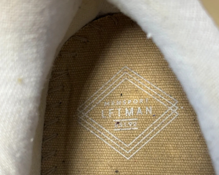 LEFTMAN White and Gold Low Top Sneakers