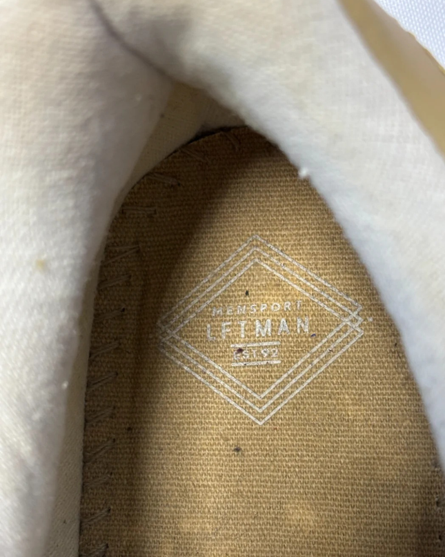 LEFTMAN White and Gold Low Top Sneakers
