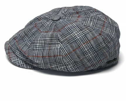 Stetson Blue Checkered Newsboy Cap