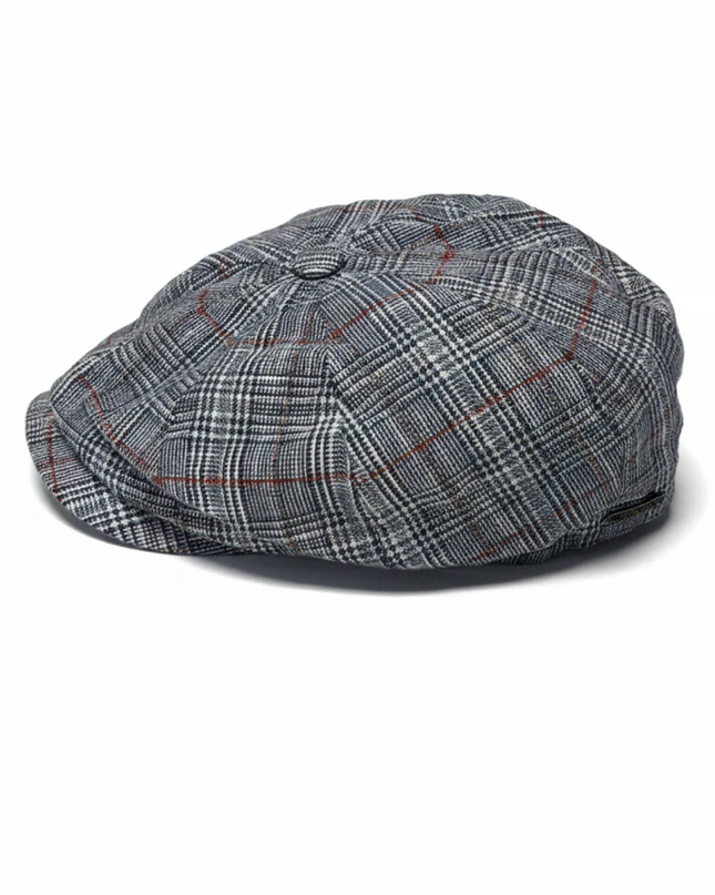 Stetson Blue Checkered Newsboy Cap