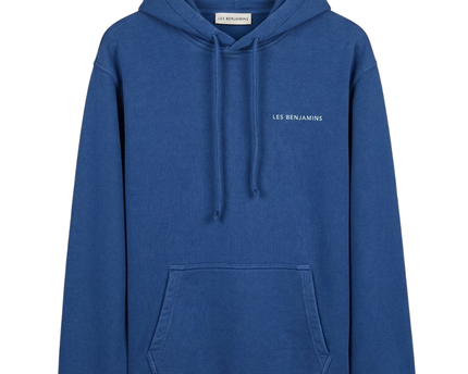 Les Benjamins Blue Embroidered Logo Hoodie