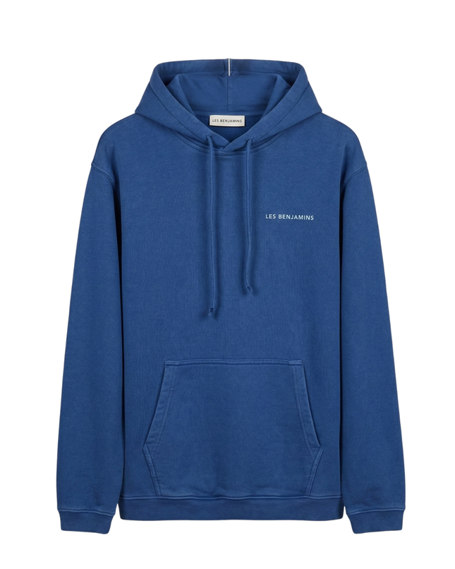 Les Benjamins Blue Embroidered Logo Hoodie