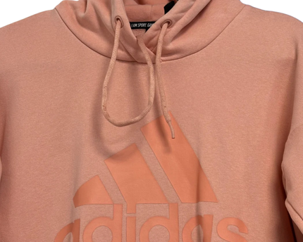 Adidas Pink Tonal Logo Pullover Hoodie