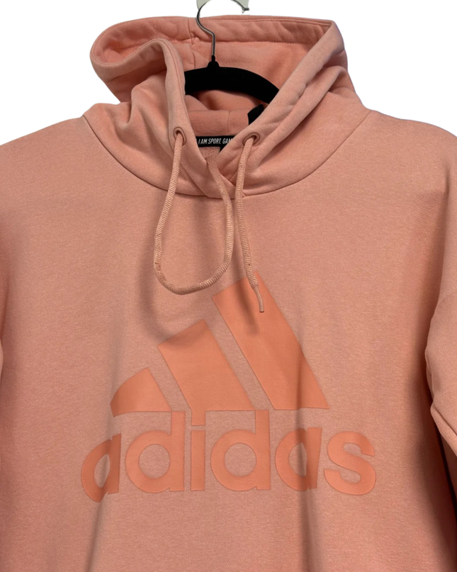 Adidas Pink Tonal Logo Pullover Hoodie
