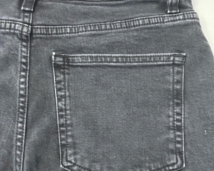 ZARA Black High-Rise Straight Leg Raw Hem Jeans