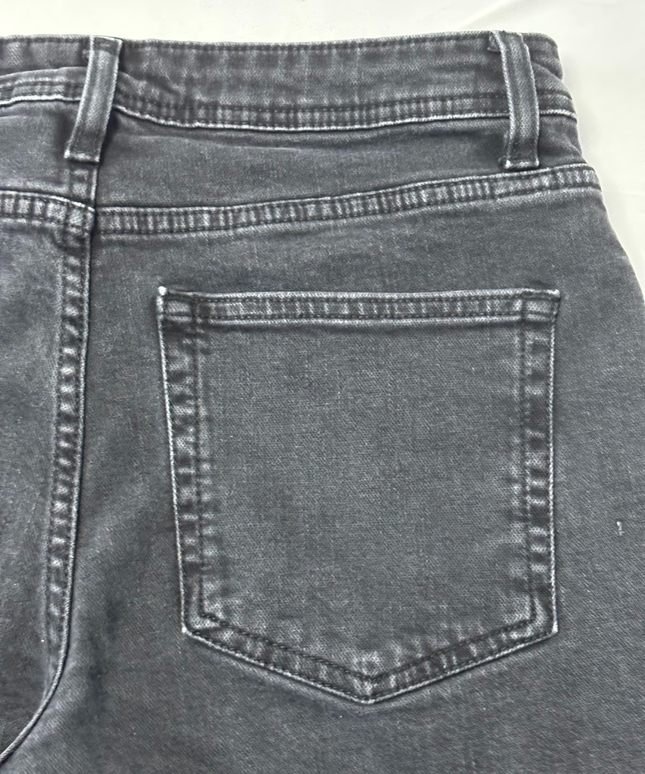 ZARA Black High-Rise Straight Leg Raw Hem Jeans