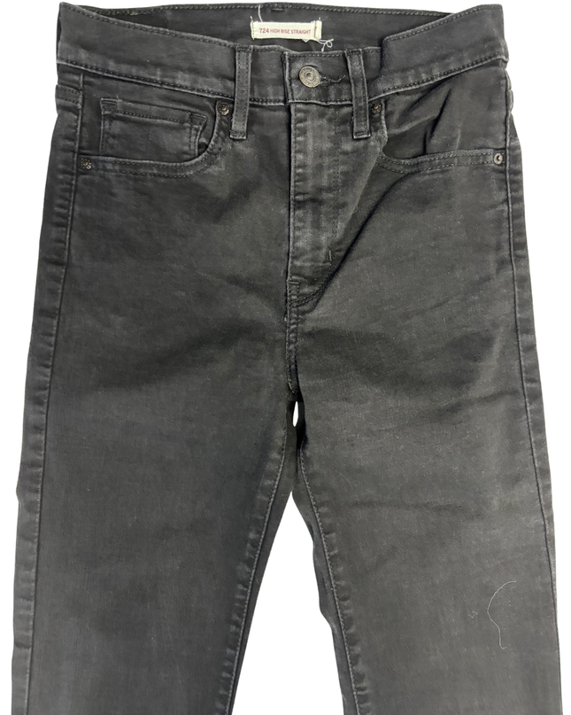 Levi's 724 Black High Rise Straight Leg Jeans
