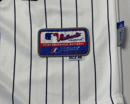 Majestic White Minnesota Twins Justin Morneau #33 Pinstripe Baseball Jersey
