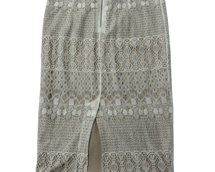 Bar III Cream Lace Overlay Pencil Skirt
