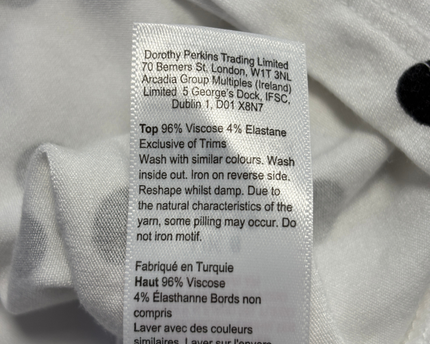 Dorothy Perkins White/Black Polka Dot Maternity T-Shirt