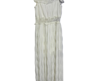 GB White Lace Trim Button-Front Jumpsuit W/Tags