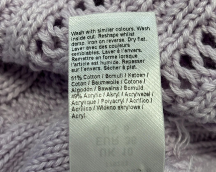 River Island Purple Cable Knit Jewel Button Peplum Cardigan W/Tags