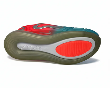 Nike Air Max 720 Teal and Red Sneakers