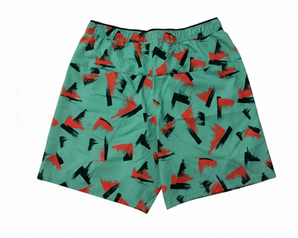 Reebok Green Abstract Graphic Performance Sports Shorts
