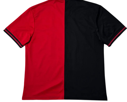 FSBN Red and Black Reckless Graphic Button-Up Baseball Jersey