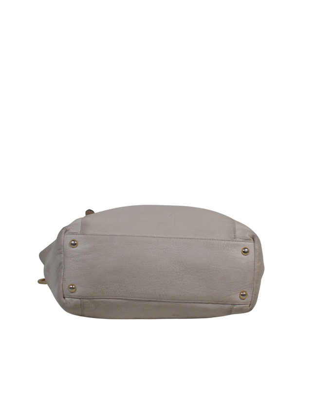 Michael Kors Beige Pebbled Leather Tote Bag